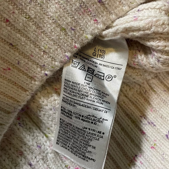 Old Navy Girls' Cream Confetti Knit Warm Stylish Cozy Layering Cardigan L  (10) - Picture 6 of 8